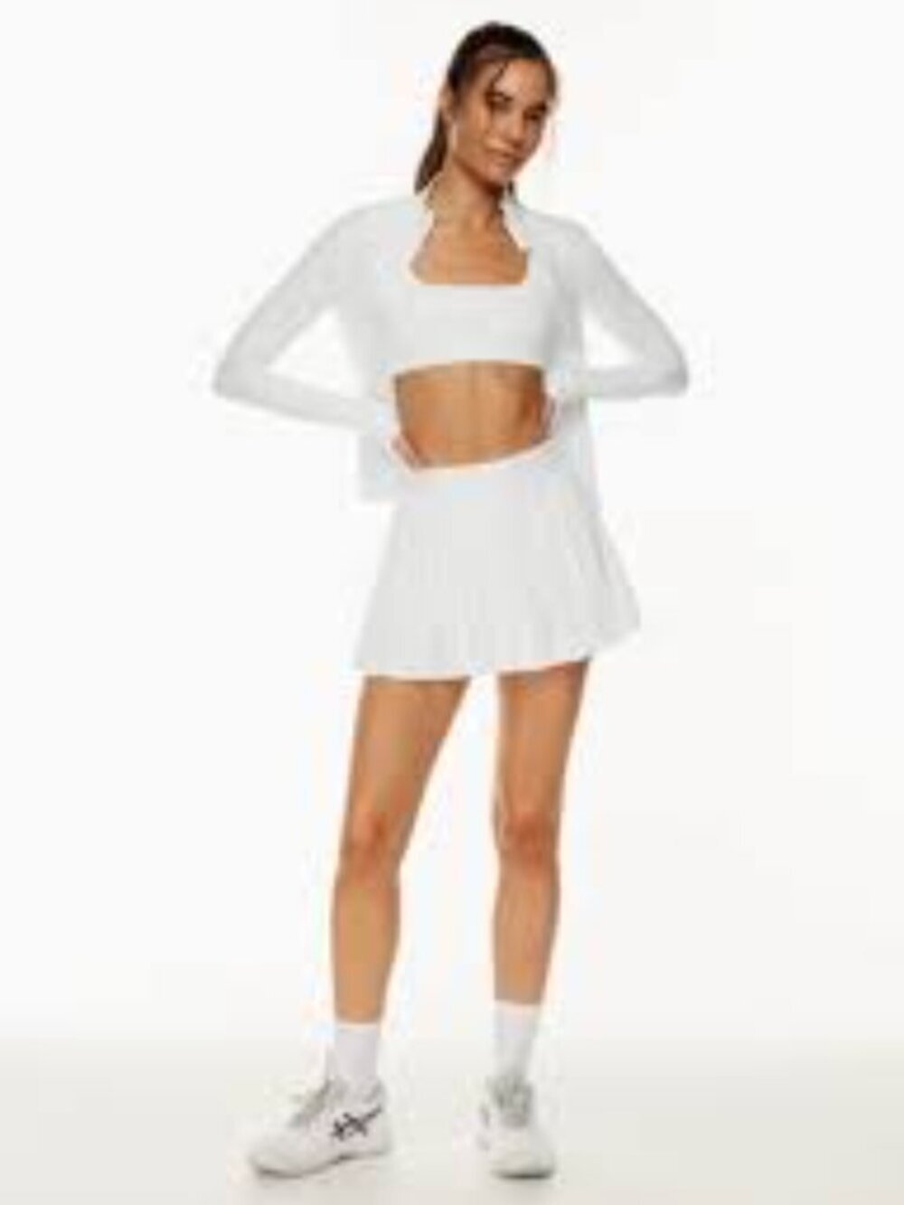 Aritzia Tna MOVE™ Tennis Mini Skater Skirt White Size Small